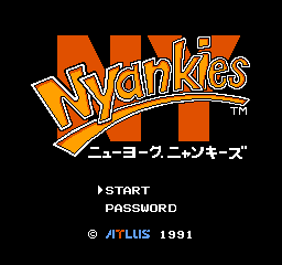 New York Nyankies title screen for Famicom